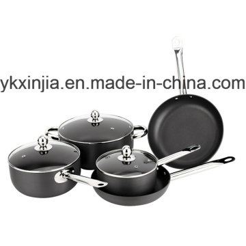 8PCS Non-Stick жесткий анодировать алюминиевый набор посуды